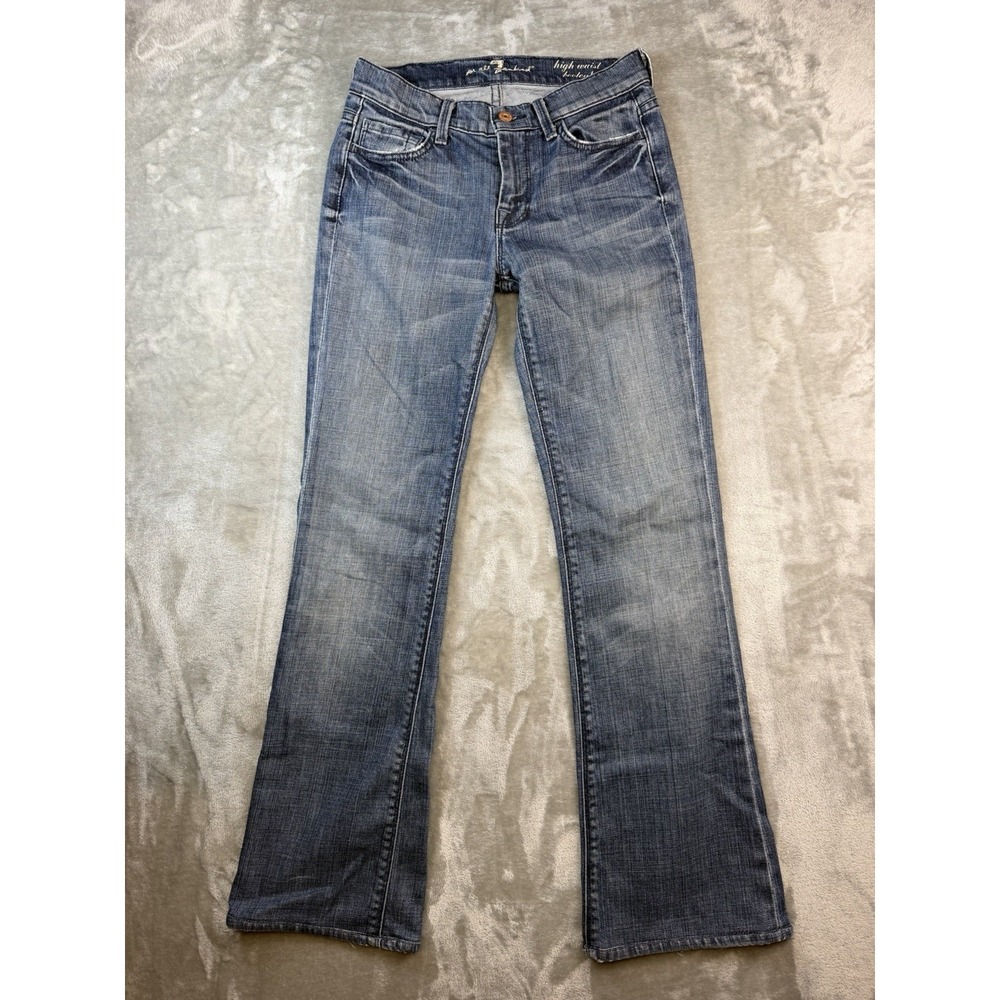 7 for all Mankind jeans Women Sz 25 High-Waist Bootcut Distressed Stretch